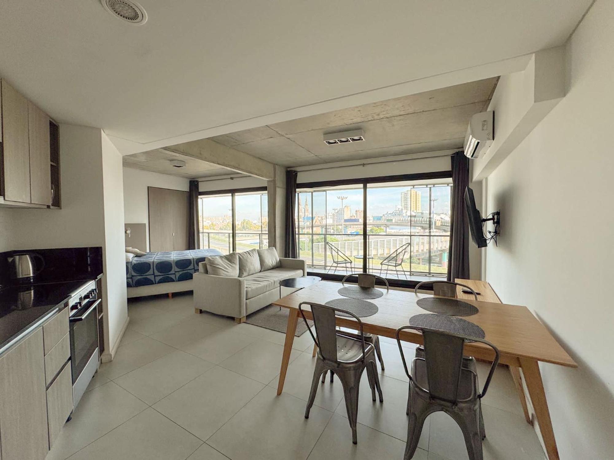 Apartamento Amplio Loft Con Balcon Sobre La Av 9 De Julio 6c
