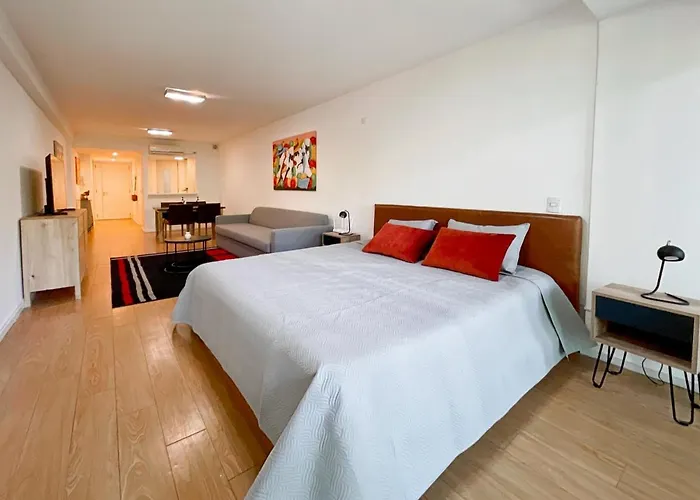 Sleek Studio In Palermo King Bed, Sofa Bed, Pool, And Gym