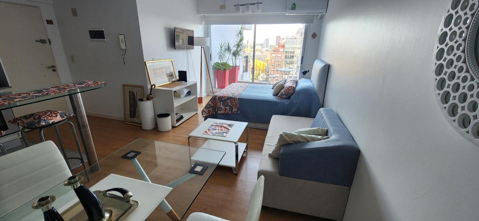 Apartamento Encantador Estudio En Nunez Con Balcon Luminoso