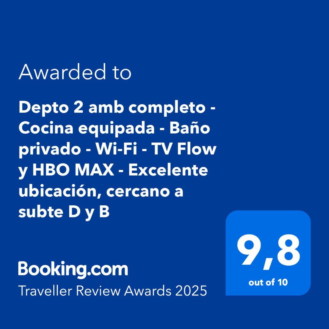 Depto 2 Amb Completo - Cocina Equipada - Bano Privado - Wi-fi - Tv Flow Y Hbo Max - Excelente Ubicacion, Cercano A Subte D Y B Ciudad Autónoma de Buenos Aires